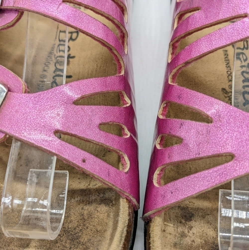 Betula by Birkenstock pink strappy leather slip on 36 5/5.5 - Picture 6 of 12